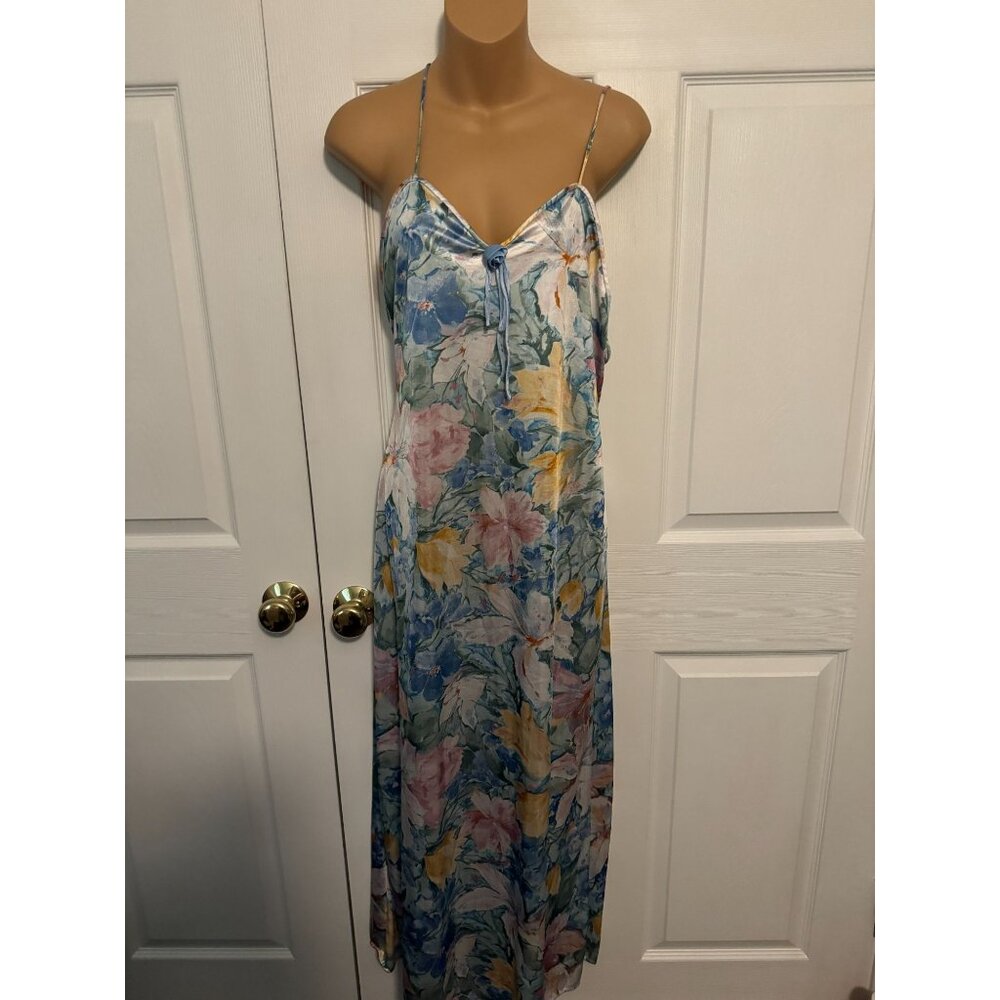 Vintage Val Mode Lingerie Long Nightgown Floral Print M